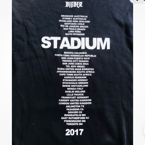 Justin Bieber Official Stadium Tour Pullover Hoodie Adult Size: M - Picture 4 of 6